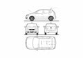 Blueprint Volkswagen Polo GTI 5 door Hatchback 2008 A4 Photo Print