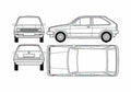 Blueprint Volkswagen Polo Hatchback 1989 A4 Photo Print