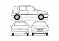 Blueprint Volkswagen Polo III 6N) 5 door Hatchback 1998 A4 Photo Print