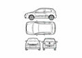 Blueprint Volkswagen Polo IV 9N3) 3 door Hatchback 2008 A4 Photo Print