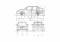 Blueprint Volkswagen Polo Sedan 2005 A4 Photo Print