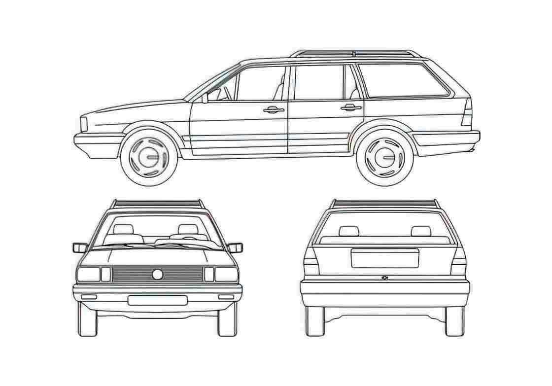 Blueprint Volkswagen Santana Quantum GLS Wagon 1988 A4 Photo Print