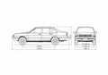 Blueprint Volkswagen Santana Sedan 1980 A4 Photo Print
