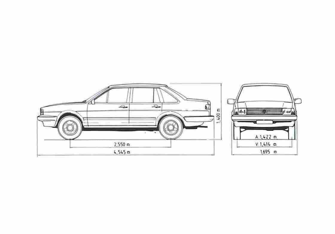 Blueprint Volkswagen Santana Sedan 1980 A4 Photo Print