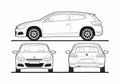 Blueprint Volkswagen Scirocco Coupe 2009 A4 Photo Print