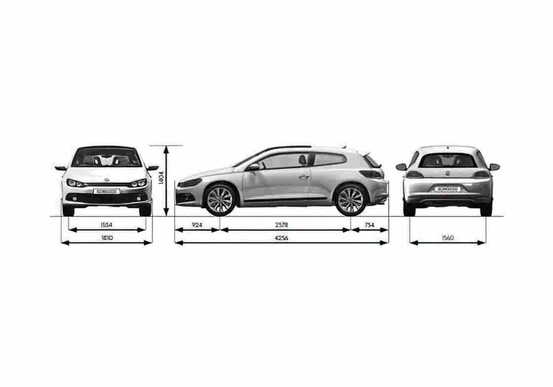 Blueprint Volkswagen Scirocco Hatchback 2009 A4 Photo Print