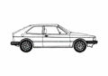 Blueprint Volkswagen Scirocco I Coupe 1974 A4 Photo Print