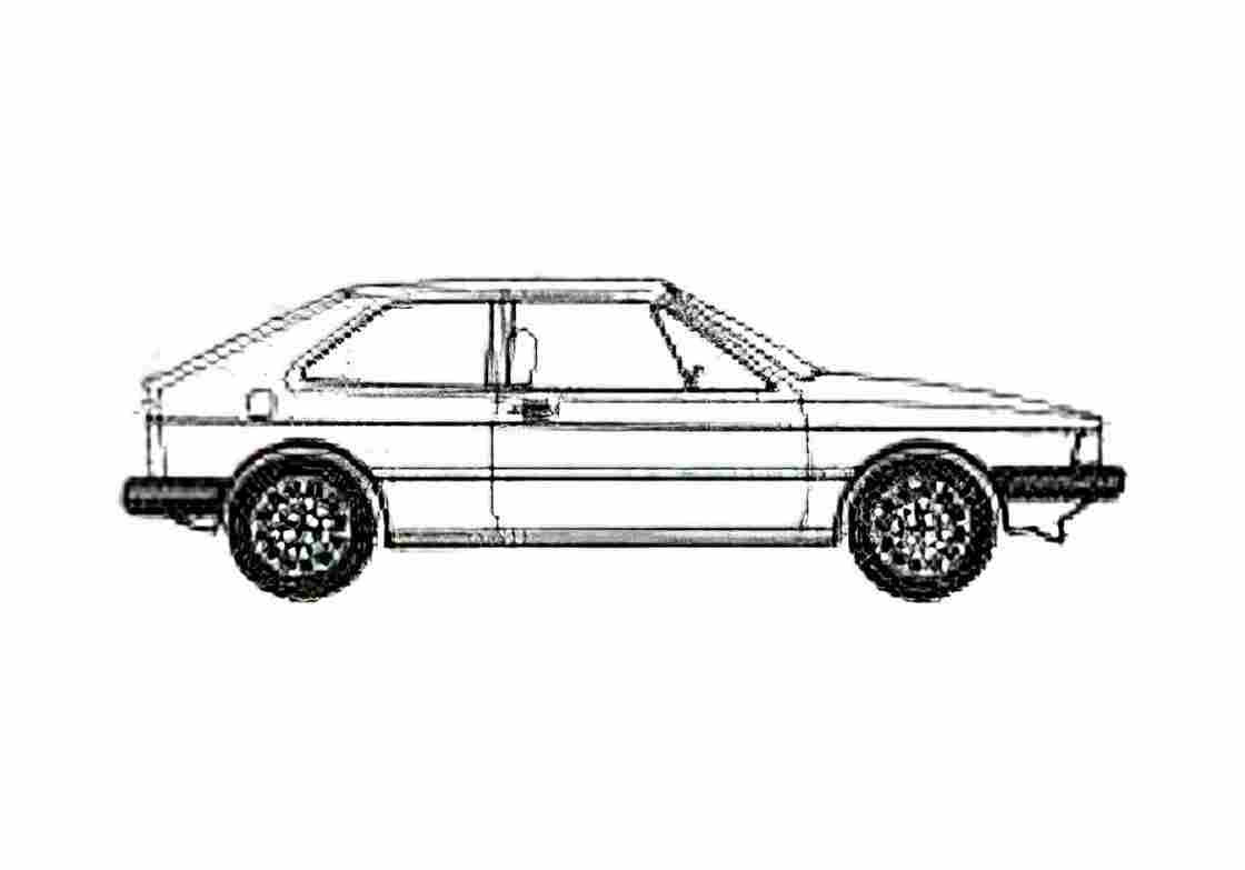 Blueprint Volkswagen Scirocco I Coupe 1974 A4 Photo Print