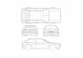 Blueprint Volkswagen Scirocco II Coupe 1982 A4 Photo Print