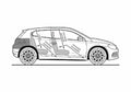 Blueprint Volkswagen Scirocco III 2.0TSI GT Coupe 2009 A4 Photo Print