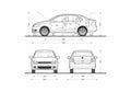 Blueprint Volkswagen Sedan A4 Photo Print