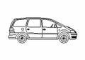 Blueprint Volkswagen Sharan 1B Minivan 2004 A4 Photo Print
