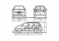 Blueprint Volkswagen Sharan Van 1994 A4 Photo Print