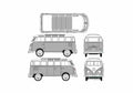 Blueprint Volkswagen T1 Samba Bus 1950 A4 Photo Print