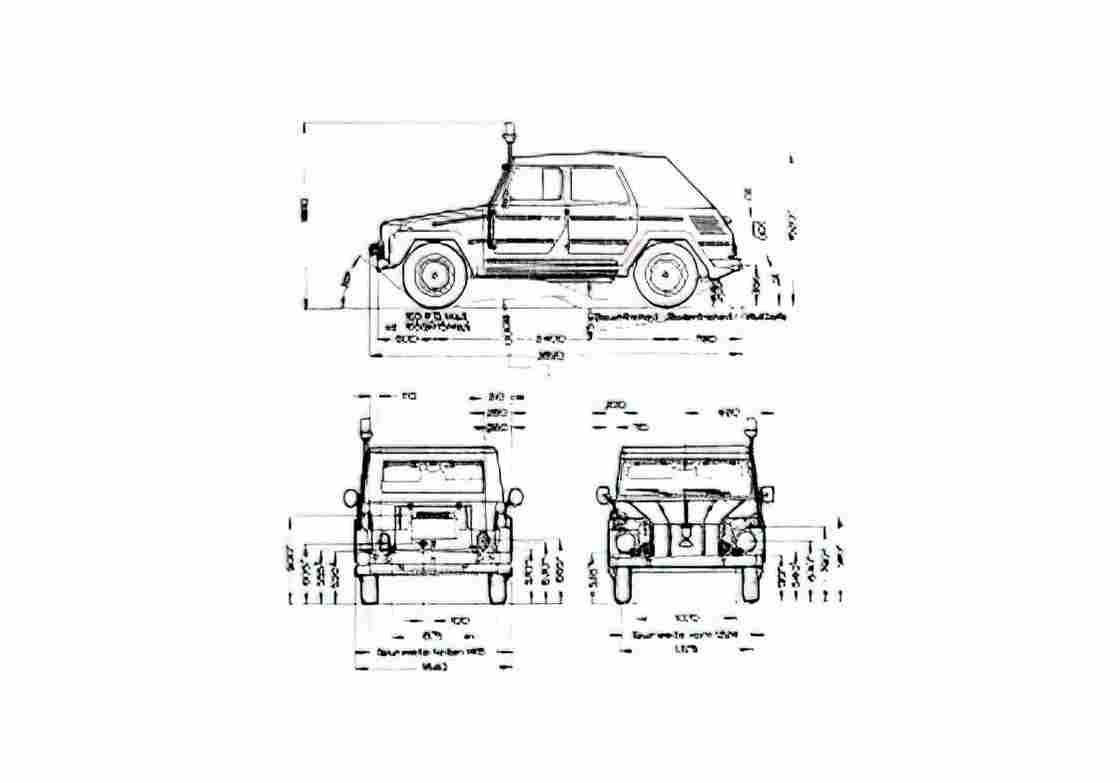 Blueprint Volkswagen Thing Wagon 1969 A4 Photo Print