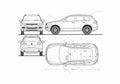 Blueprint Volkswagen Tiguan SUV 2007 A4 Photo Print