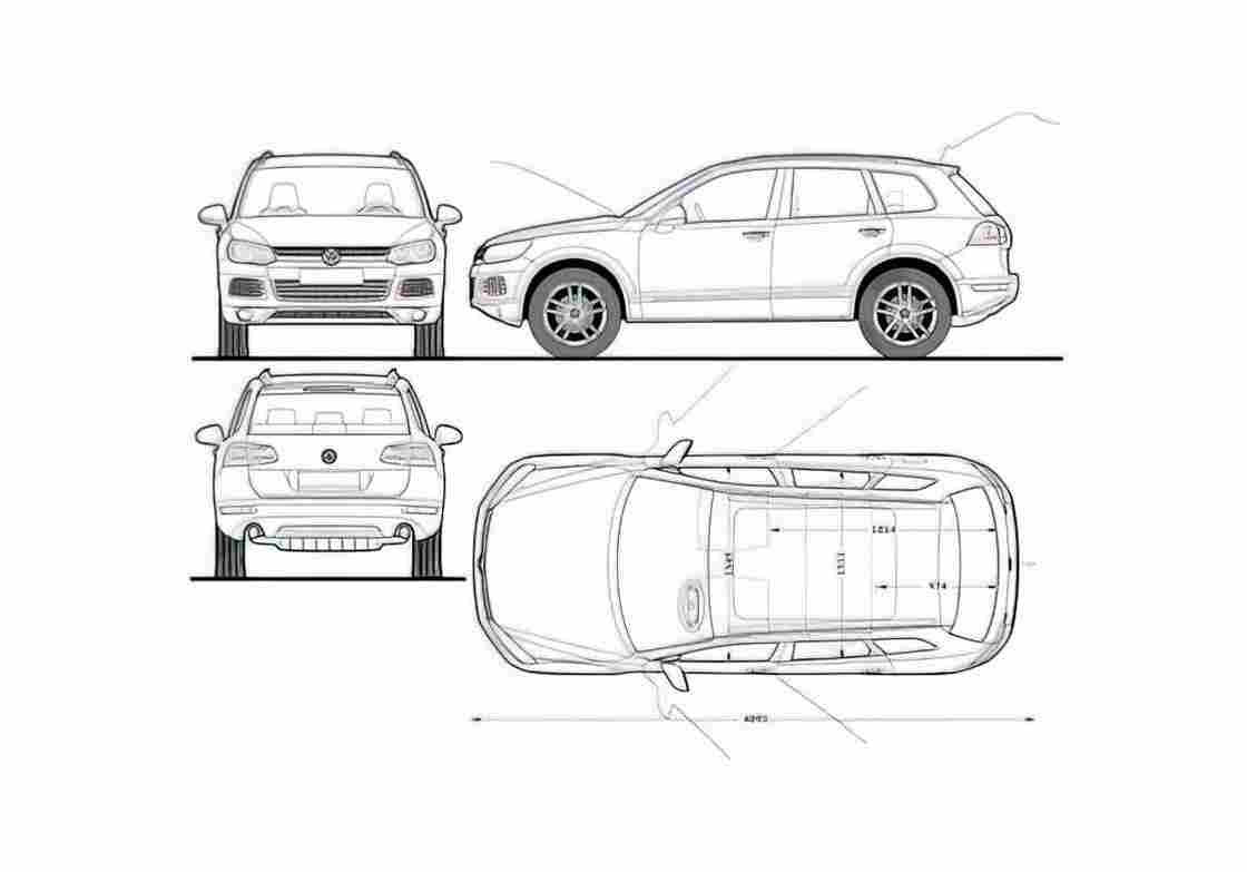 Blueprint Volkswagen Tiguan SUV 2007 A4 Photo Print