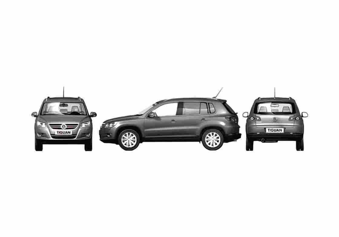 Blueprint Volkswagen Tiguan SUV 2008 A4 Photo Print