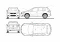 Blueprint Volkswagen Tiguan Trend SUV 2008 A4 Photo Print