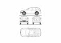 Blueprint Volkswagen Touareg R50 SUV 2009 A4 Photo Print