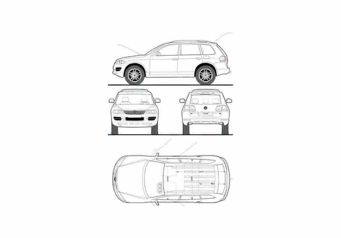 Blueprint Volkswagen Touareg R50 SUV 2009 A4 Photo Print
