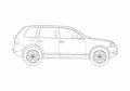 Blueprint Volkswagen Touareg SUV 2008 A4 Photo Print