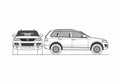 Blueprint Volkswagen Touareg SUV 2009 A4 Photo Print