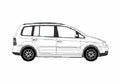 Blueprint Volkswagen Touran Minivan 2005 A4 Photo Print