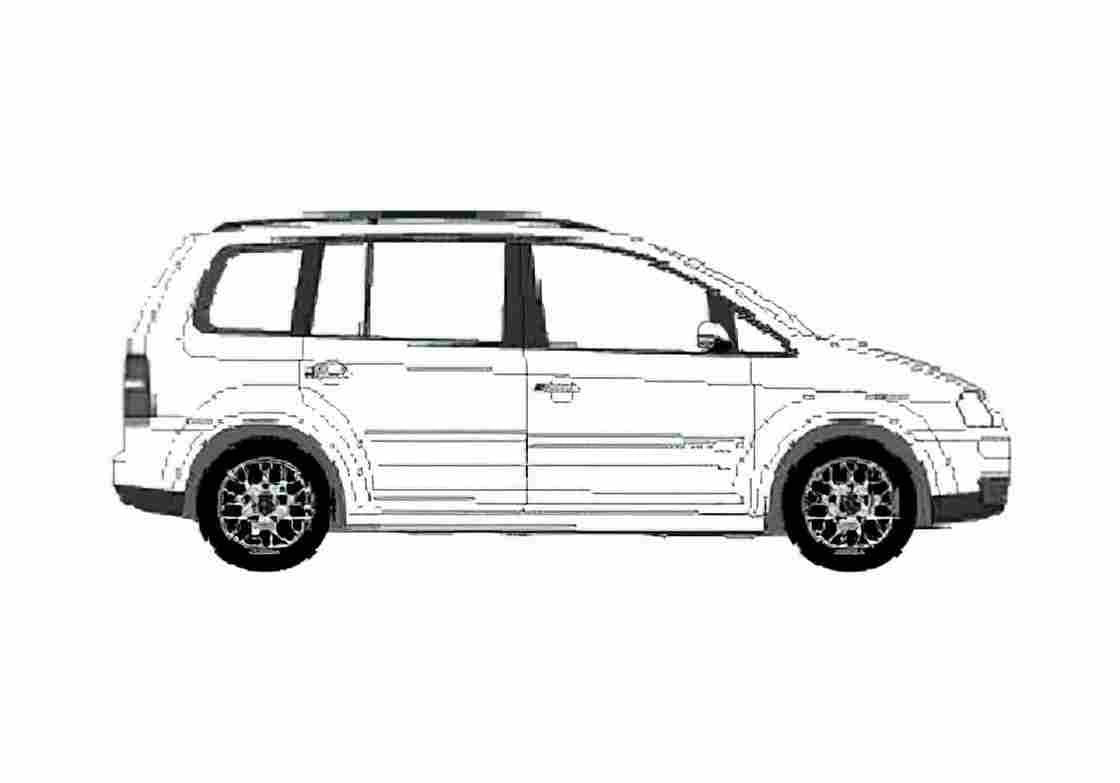 Blueprint Volkswagen Touran Minivan 2005 A4 Photo Print