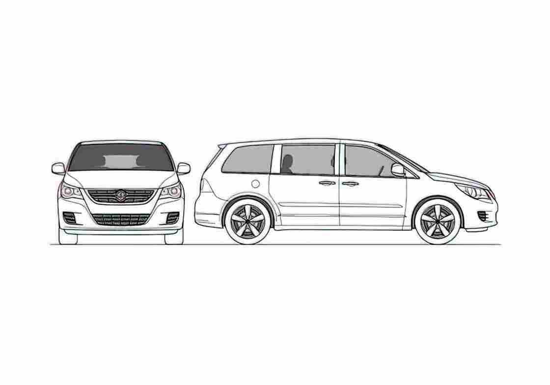 Blueprint Volkswagen Touran SUV 2010 A4 Photo Print