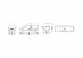 Blueprint Volkswagen Transporter T5 Panel Van LWB High Roof Van 2004 A4 Photo Print