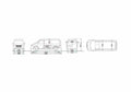 Blueprint Volkswagen Transporter T5 Panel Van LWB Medium Roof Van 200 A4 Photo Print