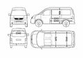 Blueprint Volkswagen Transporter Van 2006 A4 Photo Print