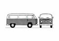 Blueprint Volkswagen Typ 2A Bus 1971 A4 Photo Print