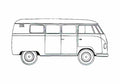 Blueprint Volkswagen Type 2 Microbus Bus 1954 A4 Photo Print