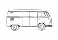 Blueprint Volkswagen Type 2 Microvan Van 1954 A4 Photo Print