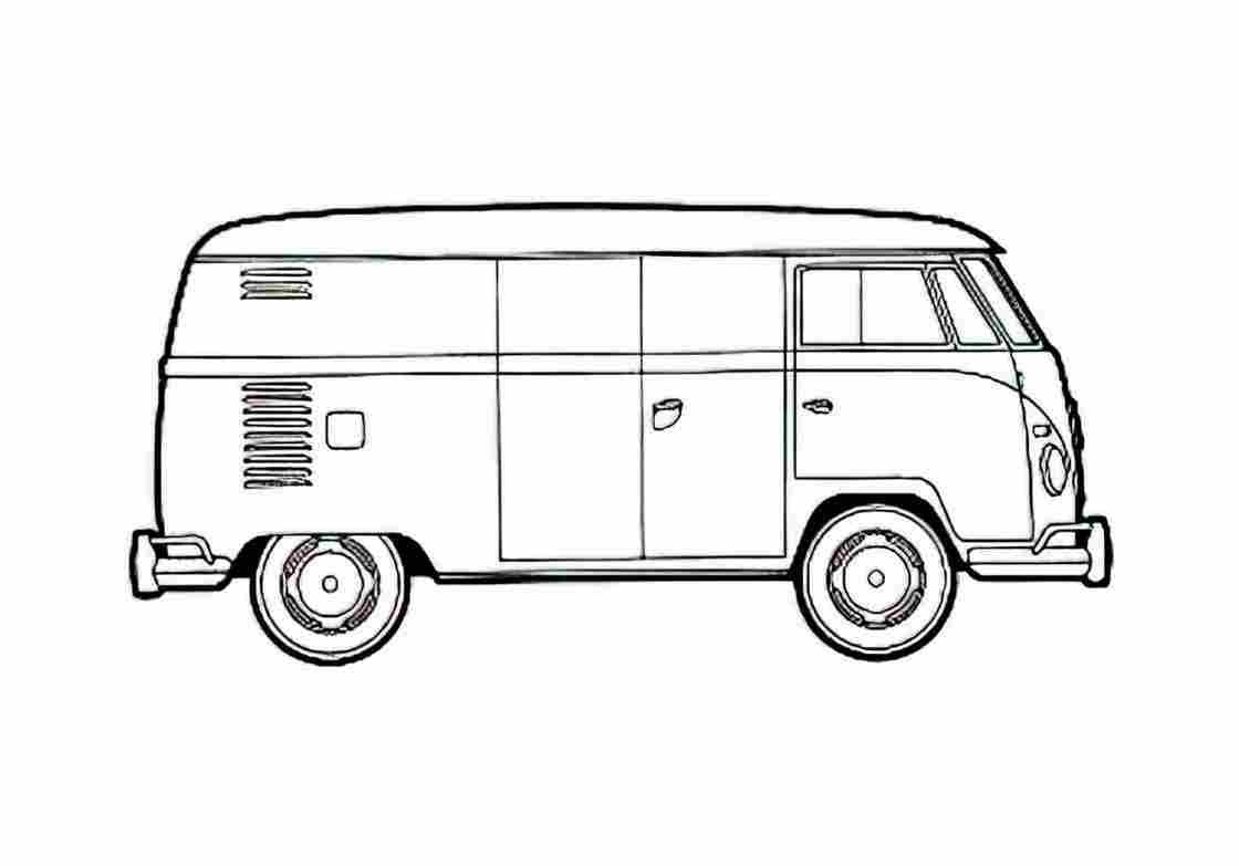 Blueprint Volkswagen Type 2 Microvan Van 1961 A4 Photo Print