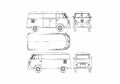 Blueprint Volkswagen Van 1963 A4 Photo Print