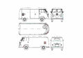 Blueprint Volkswagen Van Van 1960 A4 Photo Print