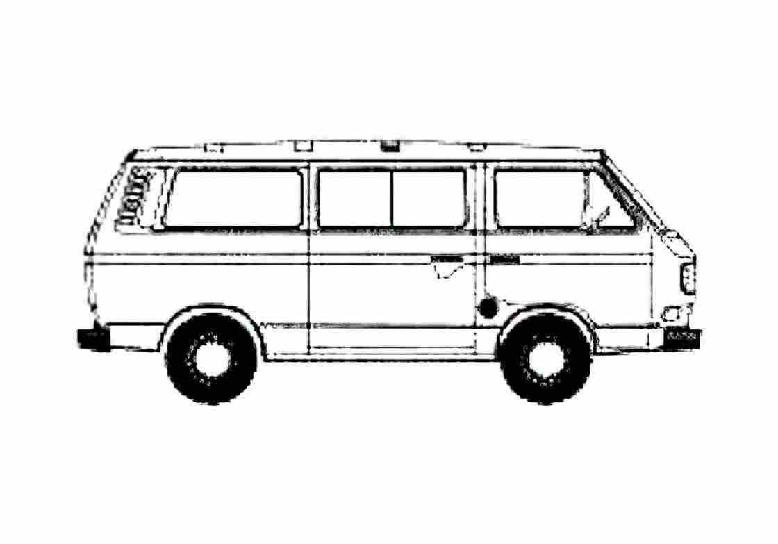 Blueprint Volkswagen Vanagon T3 Bus 1982 A4 Photo Print