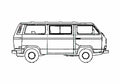 Blueprint Volkswagen Vanagon T3 Bus 1985 A4 Photo Print