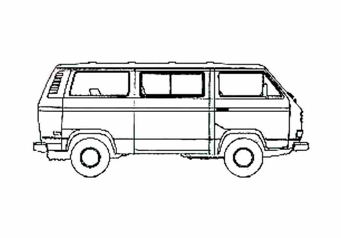 Blueprint Volkswagen Vanagon T3 Bus 1985 A4 Photo Print