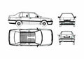 Blueprint Volkswagen Vento CL Sedan 1995 A4 Photo Print