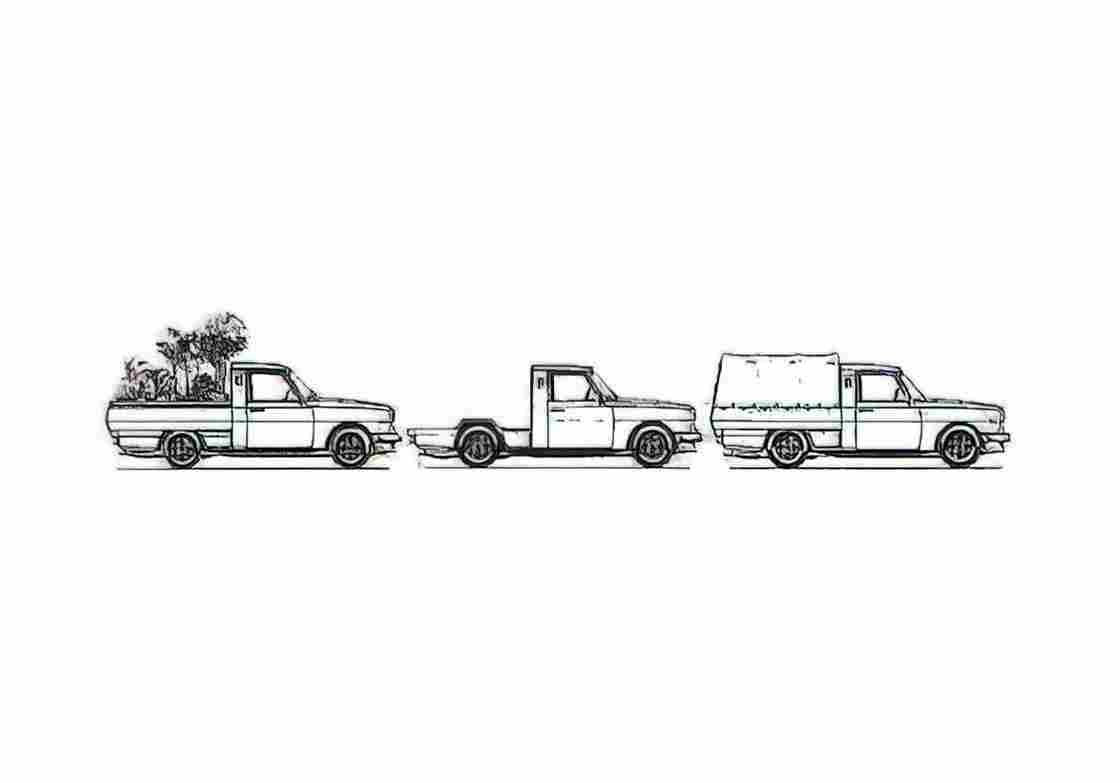Blueprint Wartburg Commercial Pick up 1985 A4 Photo Print