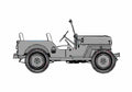 Blueprint Willys Jeep CJ 4 x98 Cabriolet 1944 A4 Photo Print