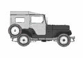 Blueprint Willys Jeep CJ 5 SUV 1954 A4 Photo Print