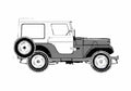 Blueprint Willys Jeep CJ 5 Universal SUV 1954 A4 Photo Print