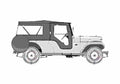 Blueprint Willys Jeep CJ 6A Tuxedo Park SUV 1964 A4 Photo Print