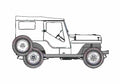 Blueprint Willys Jeep CJ SUV 1944 A4 Photo Print