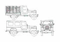 Blueprint Willys Jeep Columbia Truck 1957 A4 Photo Print